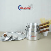 Klassic Aluminium Steel Sauce Pan - Premium Cookware for Gas and Electric Stove, Easy to Clean, Durable - Klassic Kitchenware UK